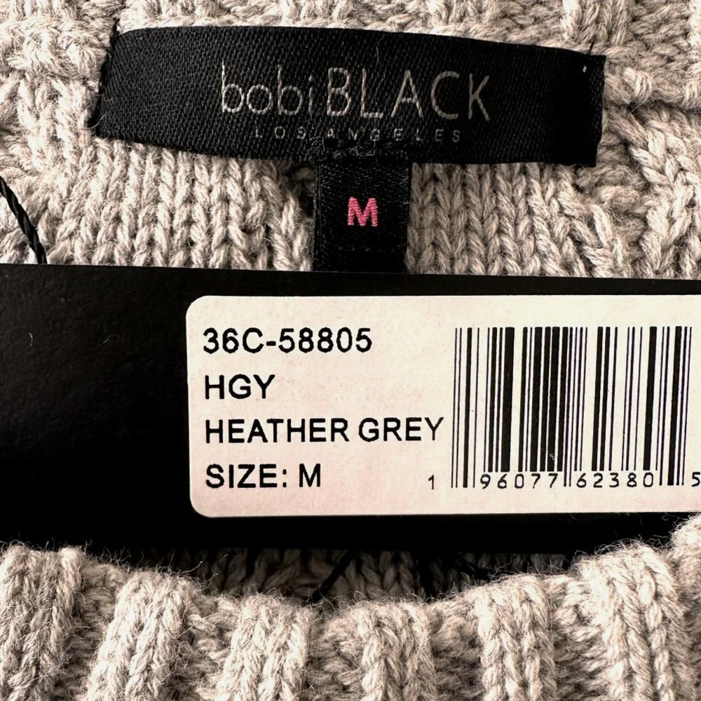 Bobi Black Mix Layer UNITED‎ Crew Neck Twofer Top-Size Medium Women's-NWT